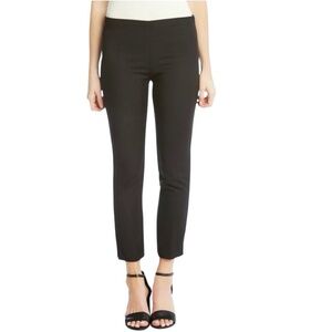 KAREN KANE LIFESTYLE BLACK ELASTIC WAIST SIDE ZIP CAPRI CROPPED PANTS